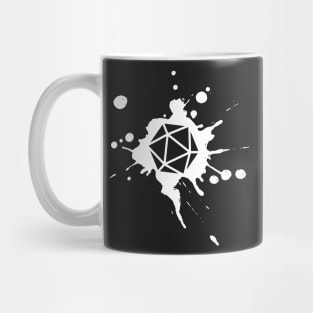 D20 Dice Paint Splatter TRPG Tabletop RPG Gaming Addict Mug